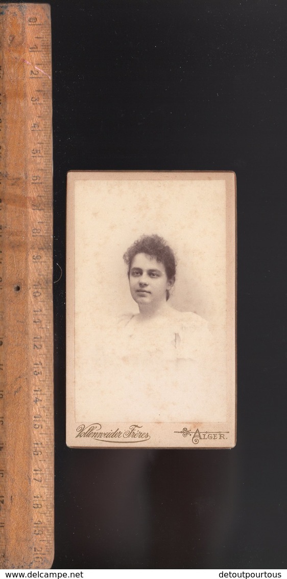 Photographie CDV : Jeune Femme / Atelier Franco Suisse Photographe VOLLENWEIDER Frères 7 Rue Bruce ALGER Algérie - Personnes Anonymes