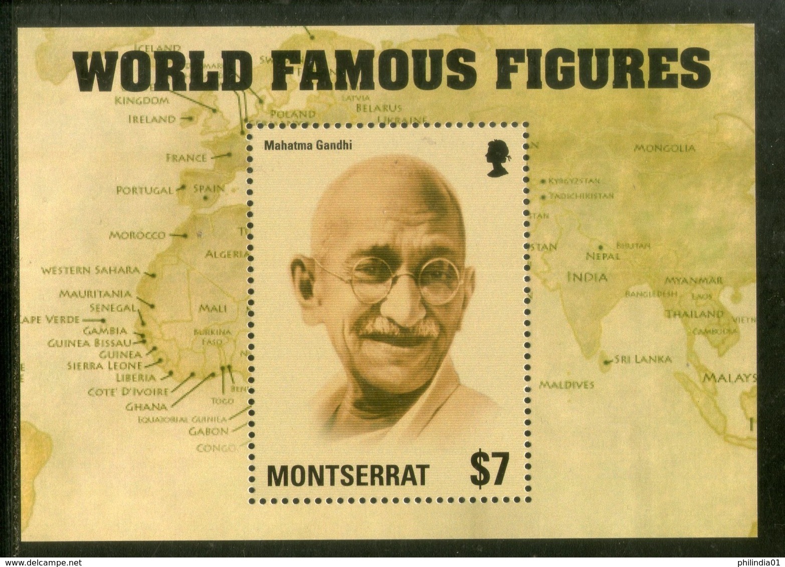 Montserrat 2014 Mahatma Gandhi Of India Sc 1354 M/s MNH # 5154 - Mahatma Gandhi