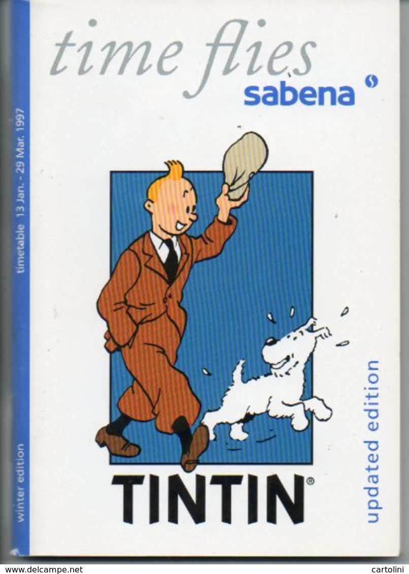 SABENA Uurtabel Horaire Time Tabel 176 Blz Vliegtuig Avion Airplane Flugzeug Hergé Tintin Kuifje - Monde