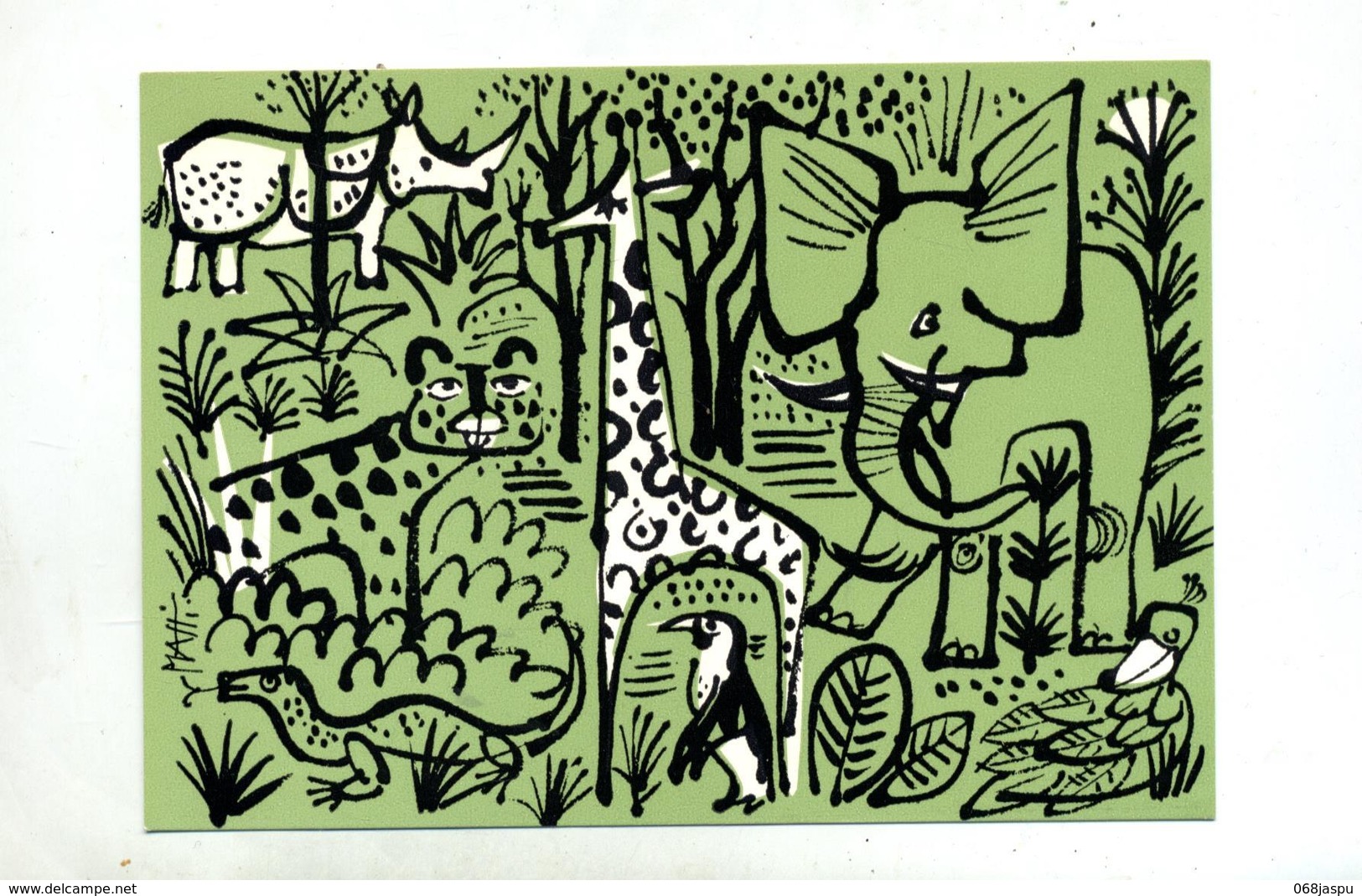 Carte Postale 30 Zoo Bale Theme Elephant Girafe - Interi Postali