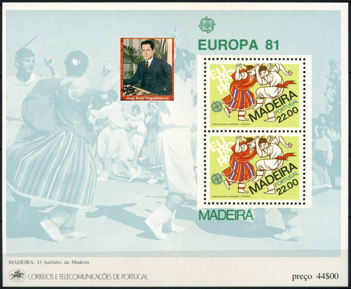 PORTUGAL MADEIRA - WORLD CHESS CHAMPIONS  -1 Sheet MNH - Echecs