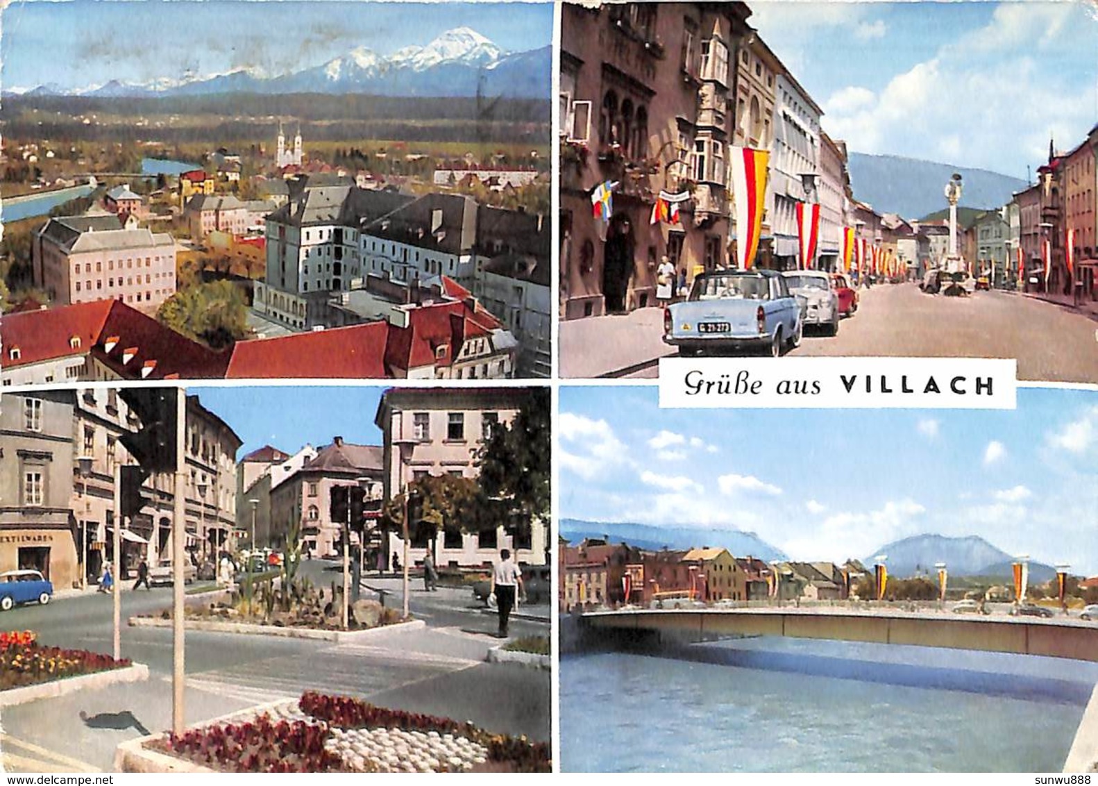 Villach - Panorama Hauptplatz... 1964, Oldtimer - Villach