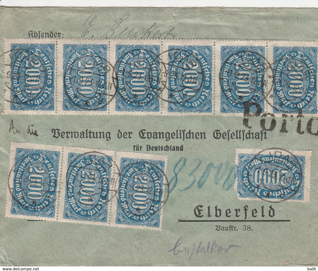 Allemagne Lettre Inflation Idar 1923 - Lettres & Documents