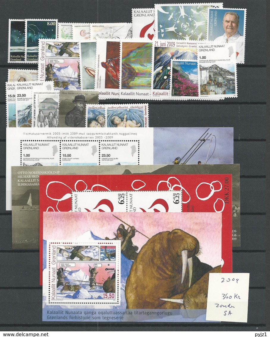 2009 MNH Greenland, Year Collection, Postfris - Années Complètes