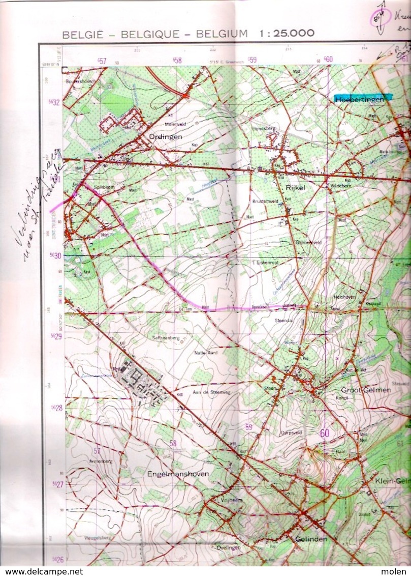 ©1976 HEERS BORGLOON STAFKAART 33/7-8 LAUW RUTTEN VECHMAAL HORPMAAL WIDOOIE OTRANGE KONINKSEM BOEKHOUT RIJKEL GOTEM S914 - Heers