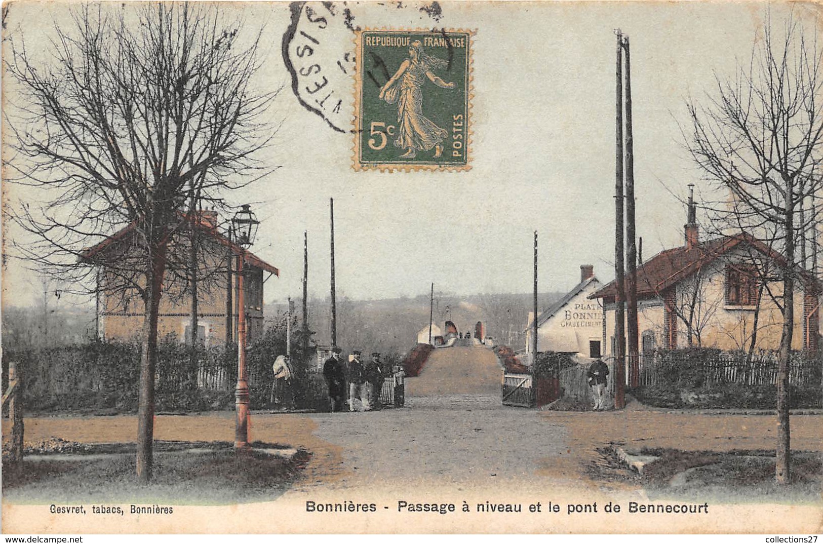 78-BONNIERES-SUR-SEINE- PASSAGE A NIVEAU ET LE PONT DE BENNECOURT - Bonnieres Sur Seine