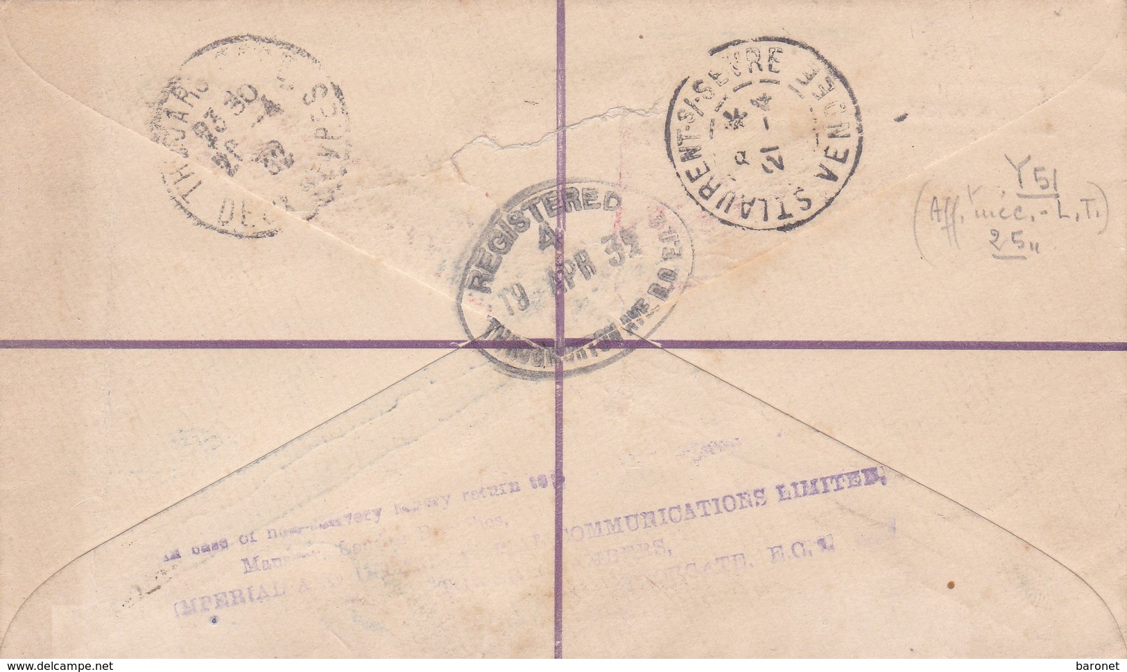 Letter Telegram By Air Mail. .Ob 19 4 32, Pour St  Laurent Sur Sèvre, Vendée - Franking Machines (EMA)
