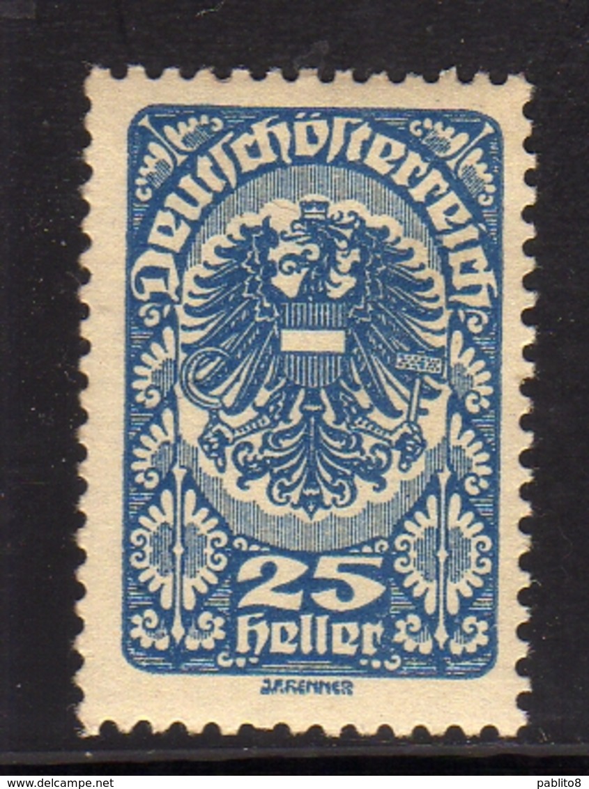 AUSTRIA ÖSTERREICH 1919 1920 COAT OF ARMS STEMMA ARMOIRIES 25h MH - Nuovi