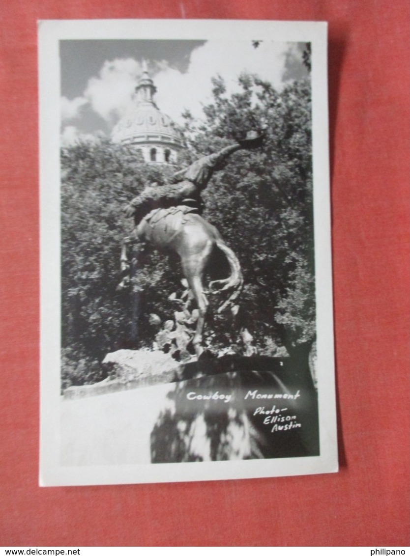 RPPC  Texas   Austin Cowboy Monument   Ref 3918 - Austin