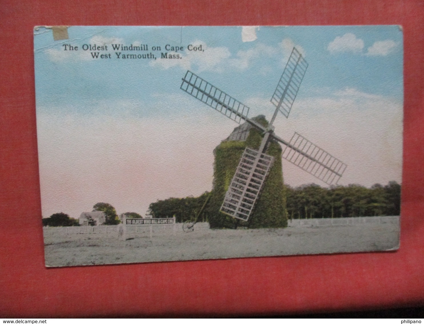 Windmill On Cape Cod  West Yarmouth-- Paper Chip Top Border- Massachusetts  Ref 3919 - Cape Cod