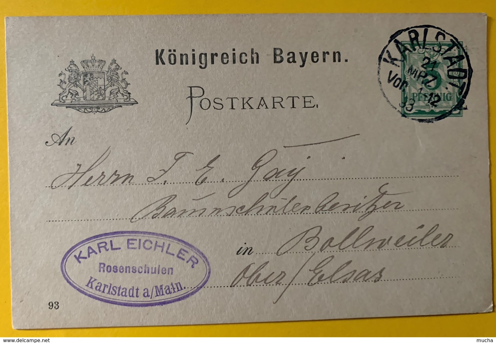 9995 - Entier Postal  Karlstadt 21.03.1895 - Other & Unclassified