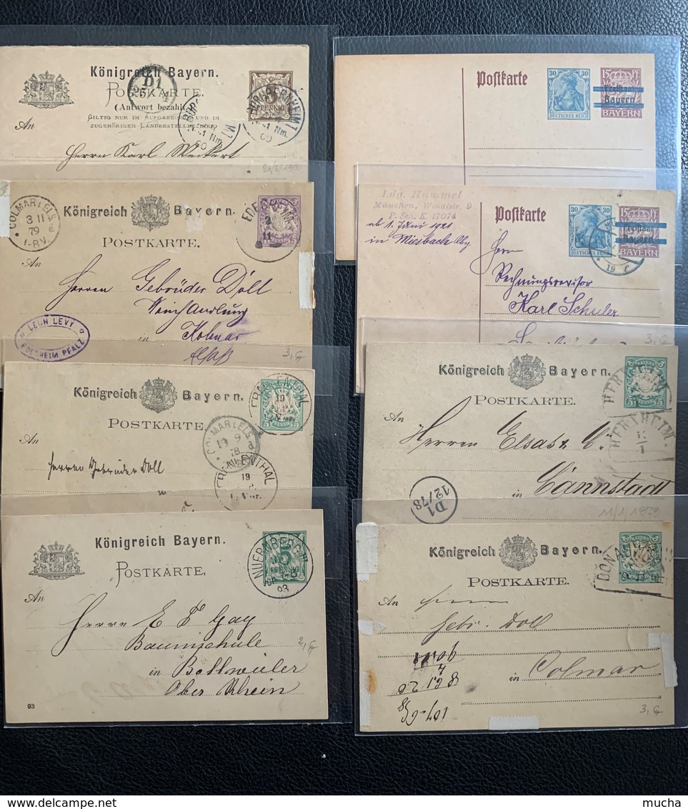 10002  - 17 Entiers Postaux  Bayern - Collections