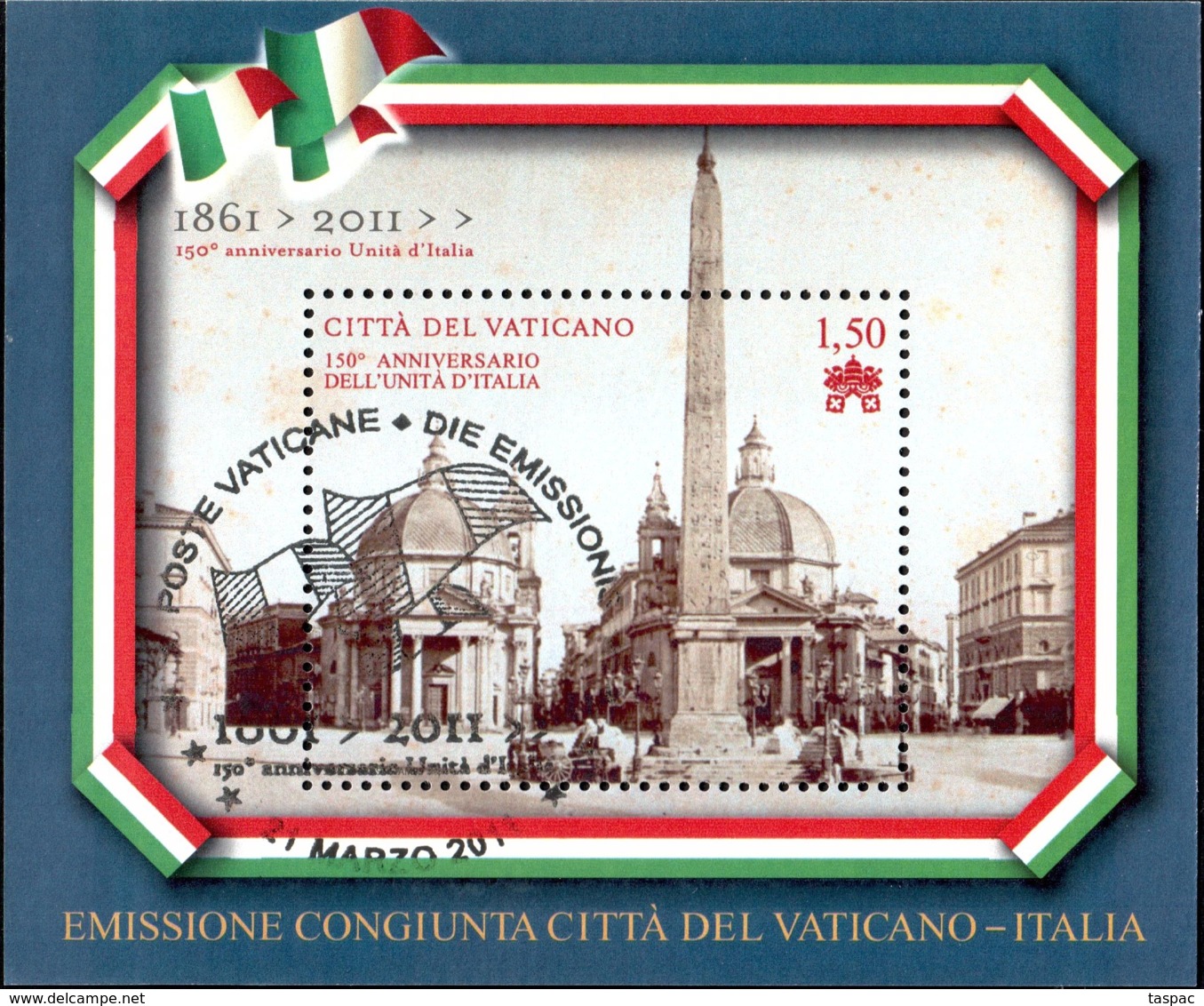 Vatican 2011 Mi# Block 35 Used - 150th Anniv. Of Unification Of Italy - Used Stamps