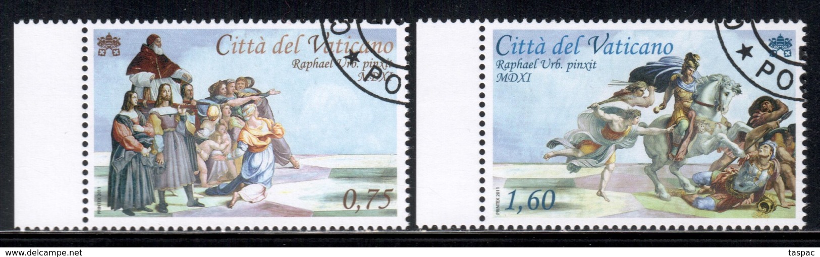 Vatican 2011 Mi# 1717-1718 Used - Raphael / The Expulsion Of Heliodorus From The Temple - Used Stamps
