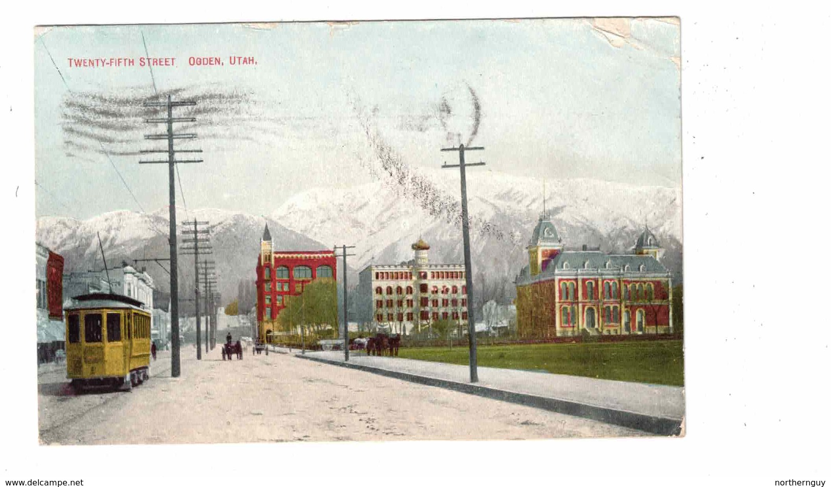 OGDEN, Utah, USA, Market St From Kearny, Eathquake & Fire Damage, 1907 UB Mitchell Postcard, Add-On Note - Ogden