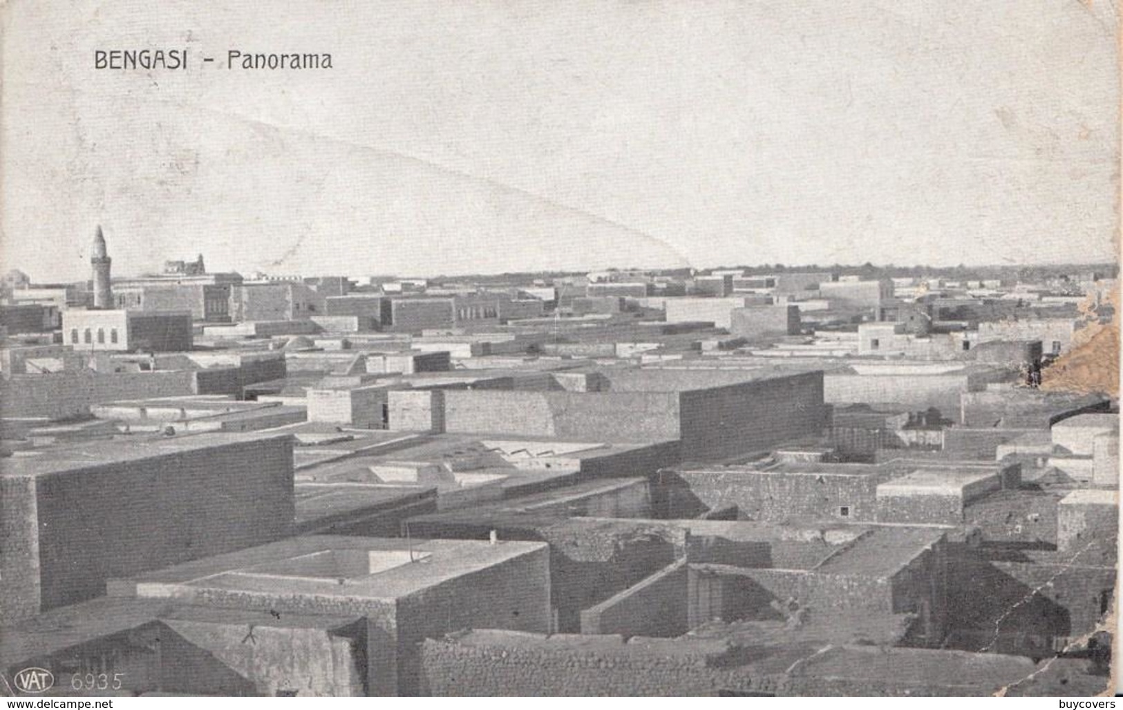 796 - "Bengasi - Panorama"  Del 1912 Da Bengasi A Trino Vercellese Con Cent 5 Verde - Leoni - . - Libia