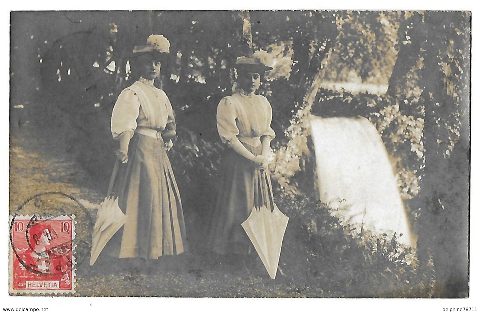 COPPET   Parc Du Château En 1908   Carte-photo Recto-verso - Coppet