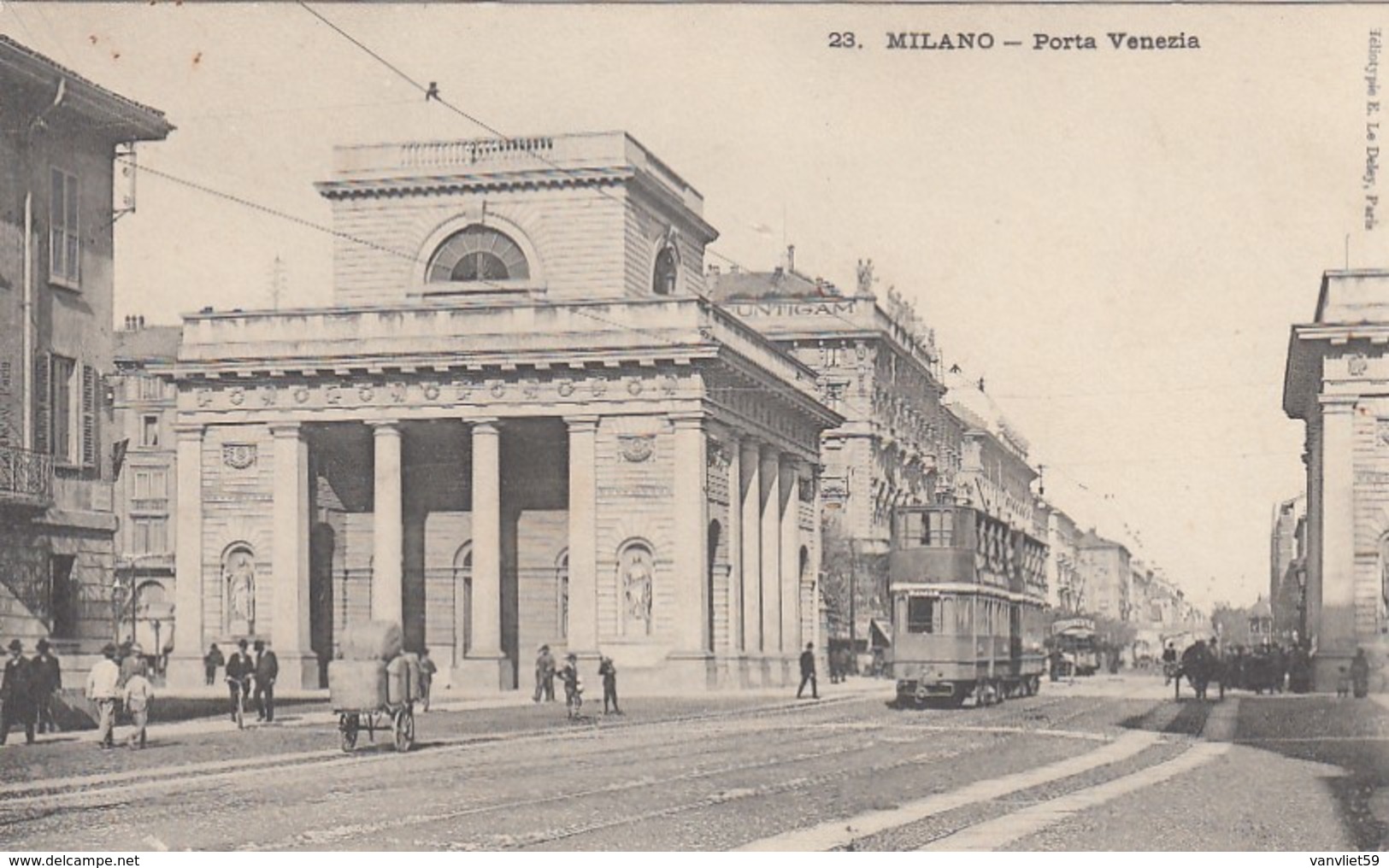 MILANO-PORTA VENEZIA-TRAM DOPPIO LINEA MONZA 661-CARTOLINA NON VIAGGIATA ANNO 1900-1904 - Milano