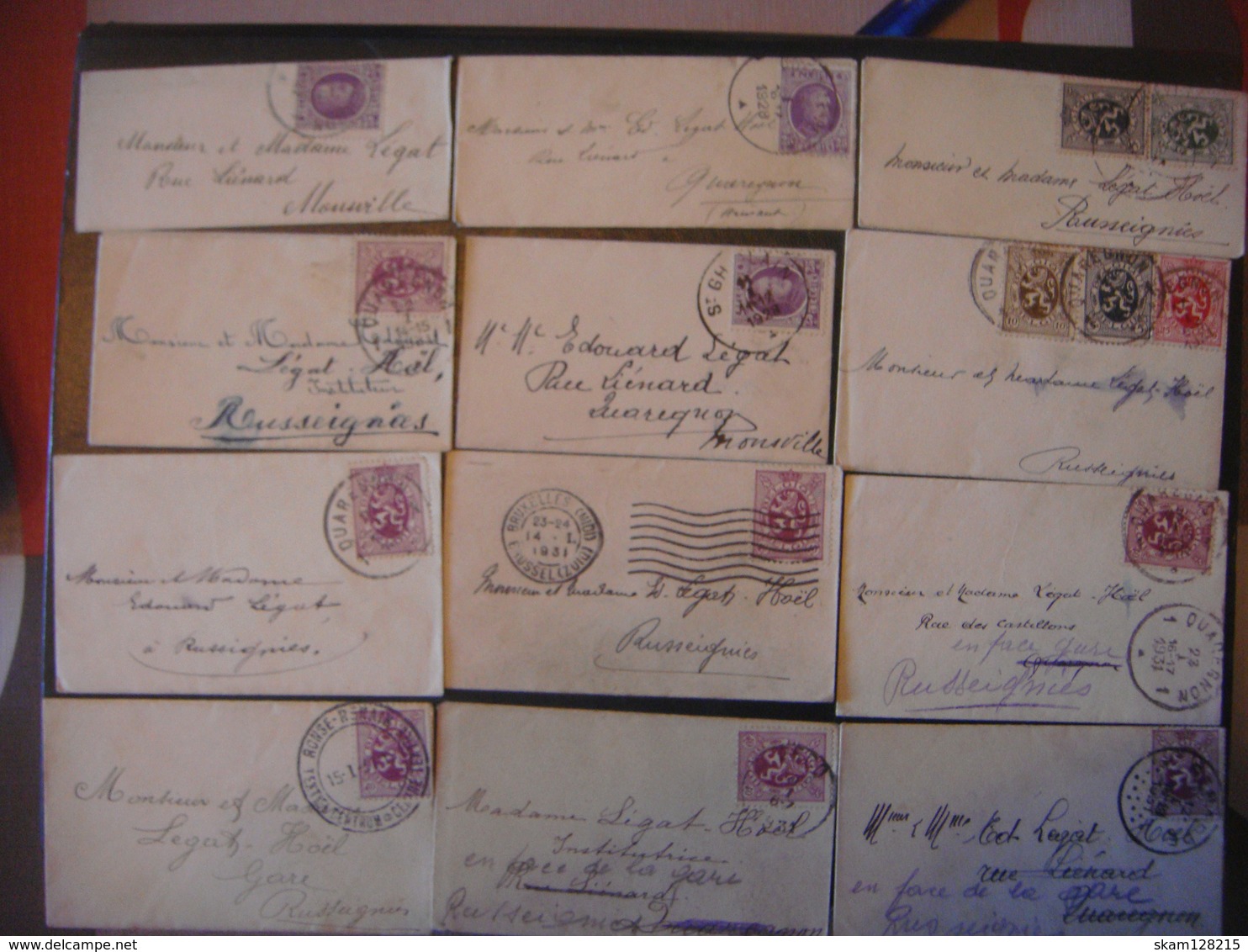 Lot De 46 Mini Enveloppes ( Avec Timbre Timbres Philatélie Belgique ) - Manuscrits