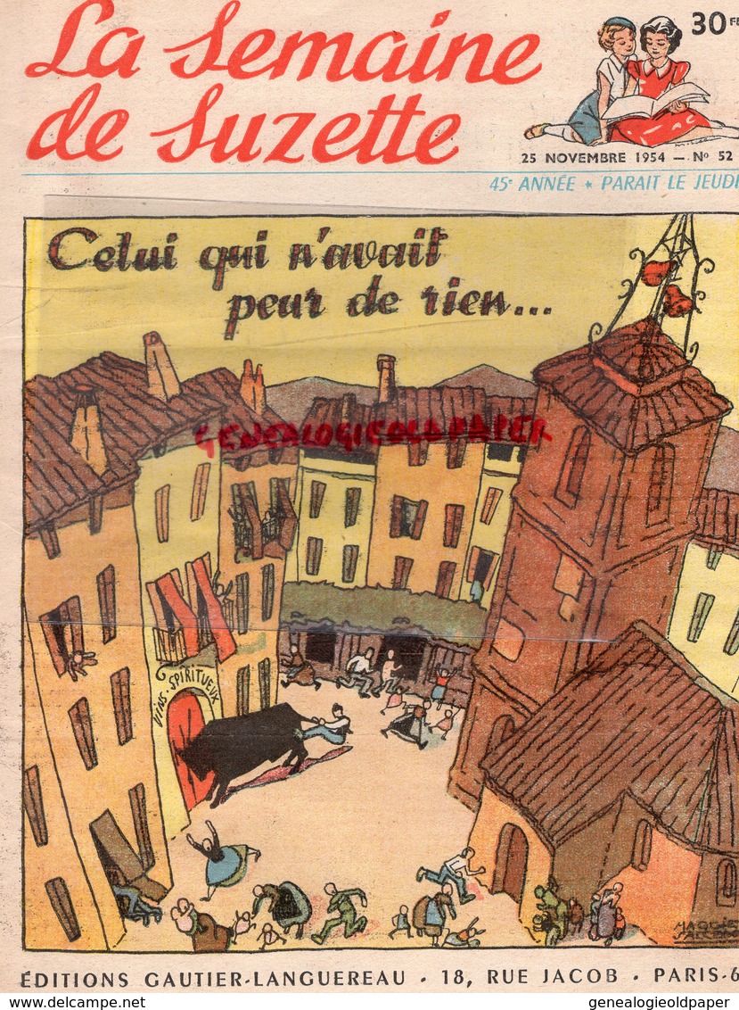 LA SEMAINE DE SUZETTE- 25 NOVE. 1954- N° 52 ESCALE A ZANZIBAR-BONS POINTS - La Semaine De Suzette