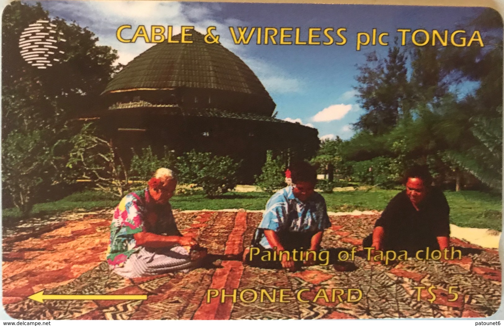 TONGA  -  Phonecards  - Cable § Wireless  - Painting Of Tapa Cloth - T$5 - Tonga