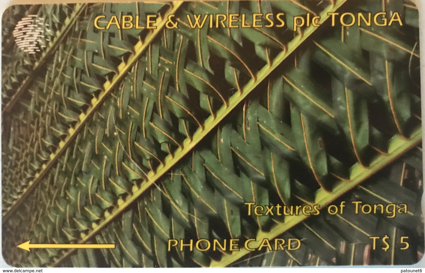 TONGA  -  Phonecards  - Cable § Wireless  - Texture Of Tonga  -  T$5 - Tonga