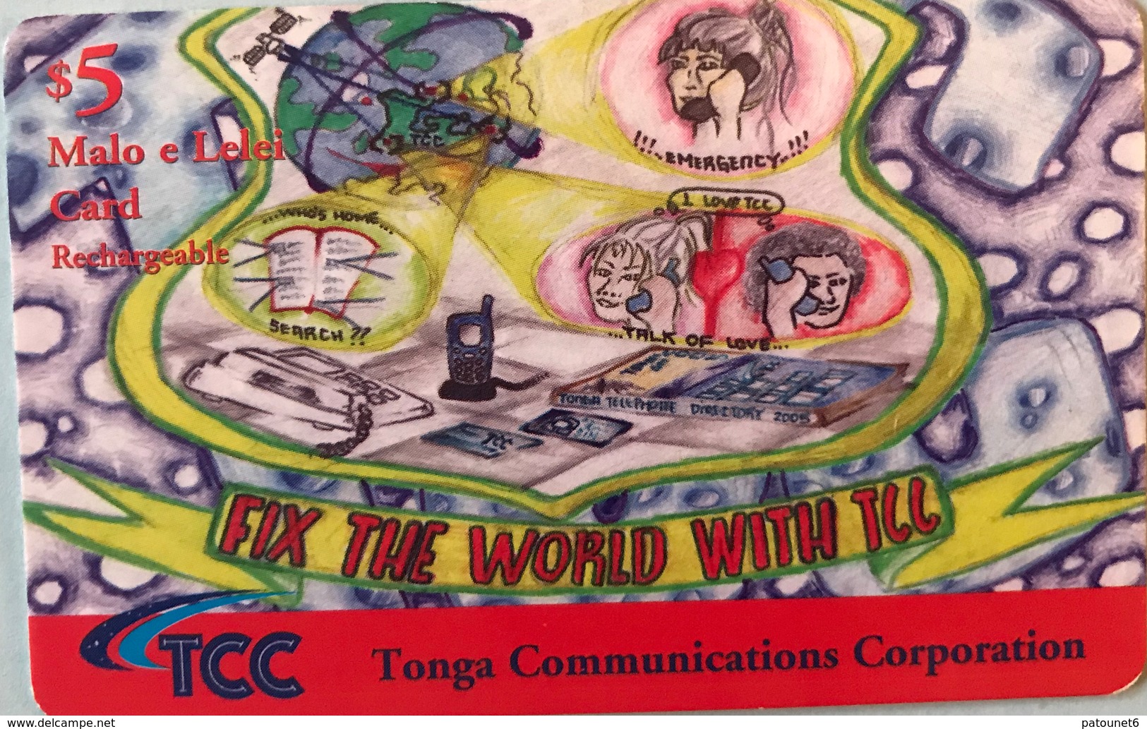 TONGA  -  Prepaid  - TCC - $5 - Tonga