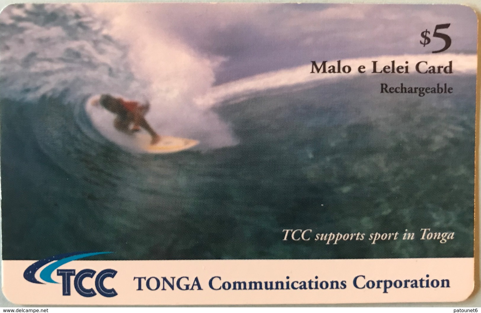 TONGA  -  Prepaid  - TCC - $5 - Tonga