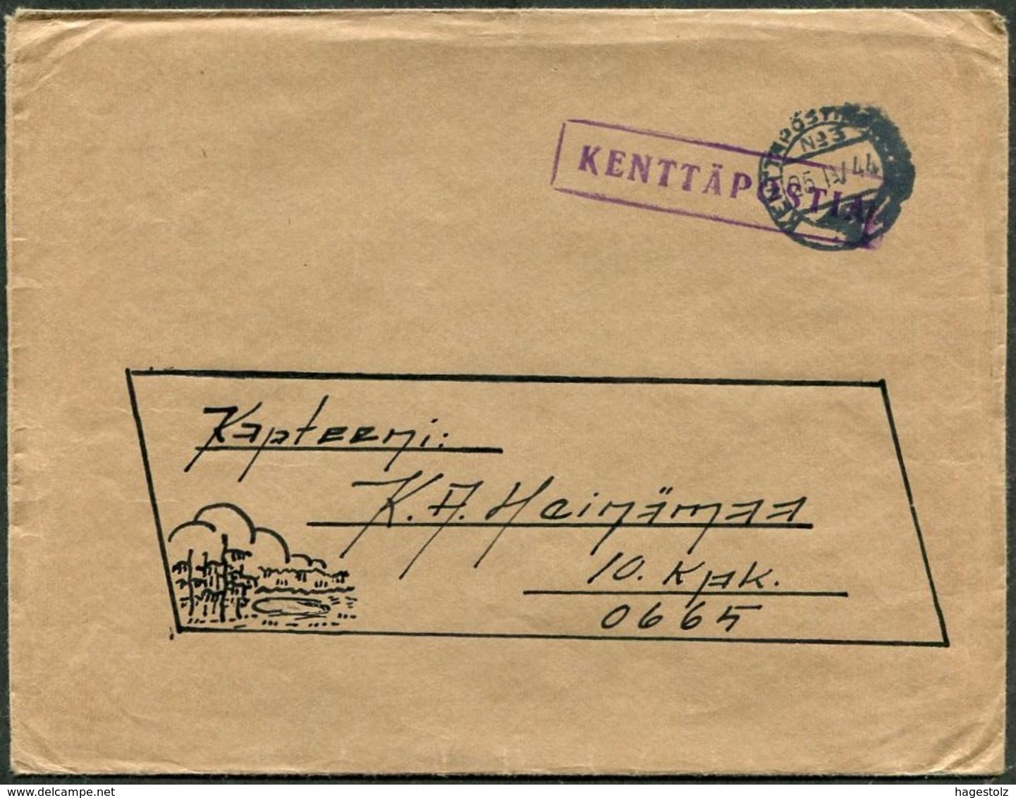 Finland 1944 WW2 Field Post KPK Nr.3 Military Cover >KPK Nr.10 Fältpost Feldpost Brief Poste Militaire KENTTÄPOSTIA WWII - Militares