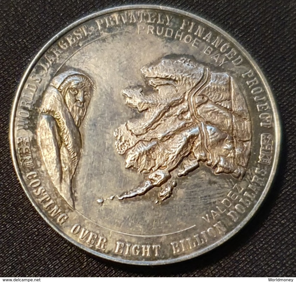 New Zealand - Trans Alaska Pipeline 1977 (silver) - Pièces écrasées (Elongated Coins)