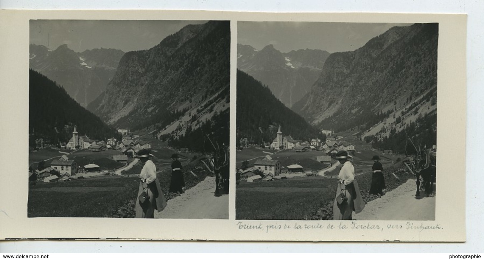 Suisse Village De Trient Finhaut Ancienne Photo Stereo Possemiers 1920 - Stereo-Photographie