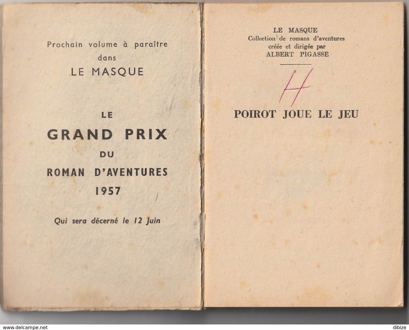 Agatha Christie. Poirot  Joue Le Jeu.  Le Masque N° 579. Année 1957. - Le Masque