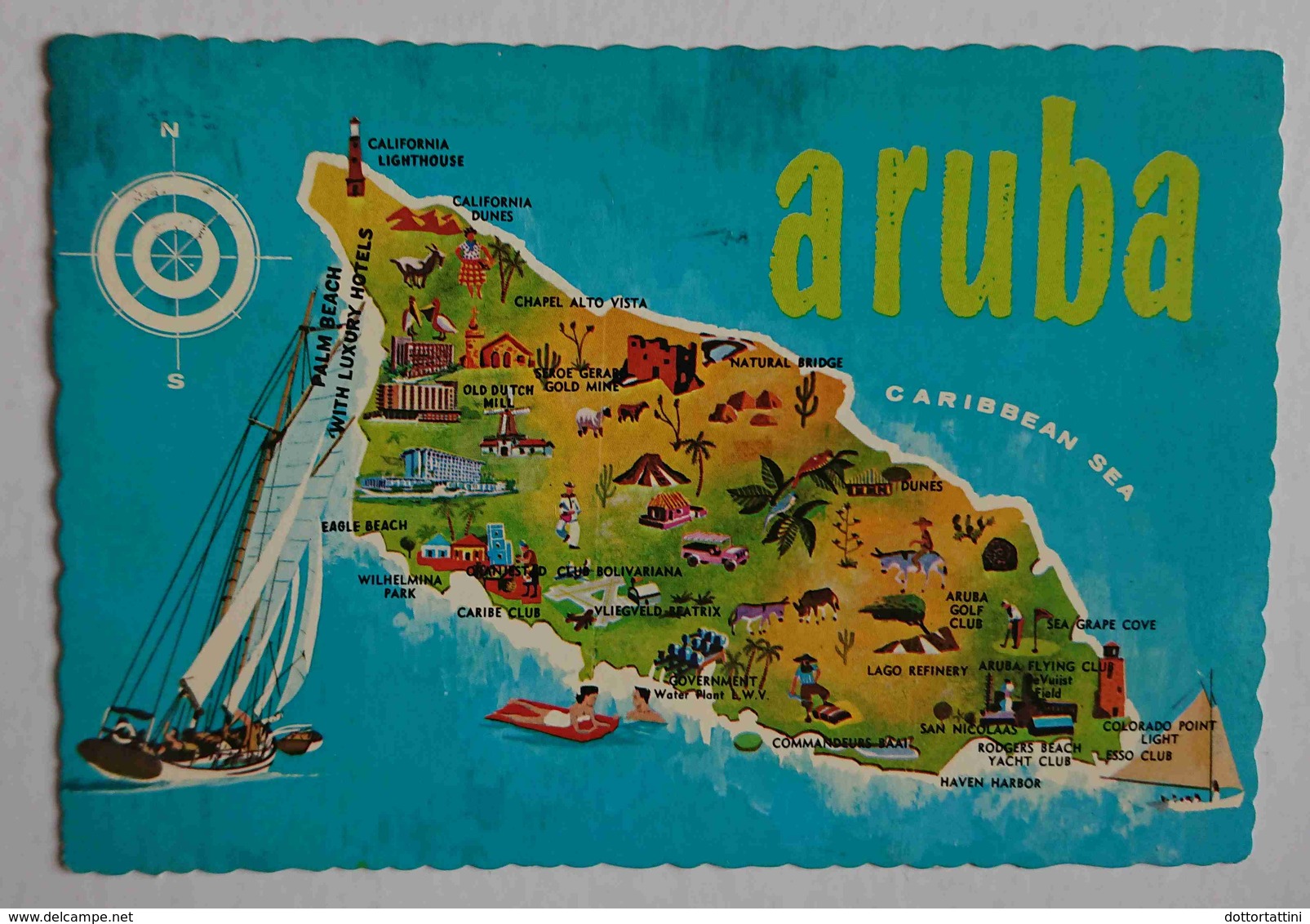 ARUBA - The Little Dutch Isle In The Netherlands Antilles - Map - Vg - Aruba