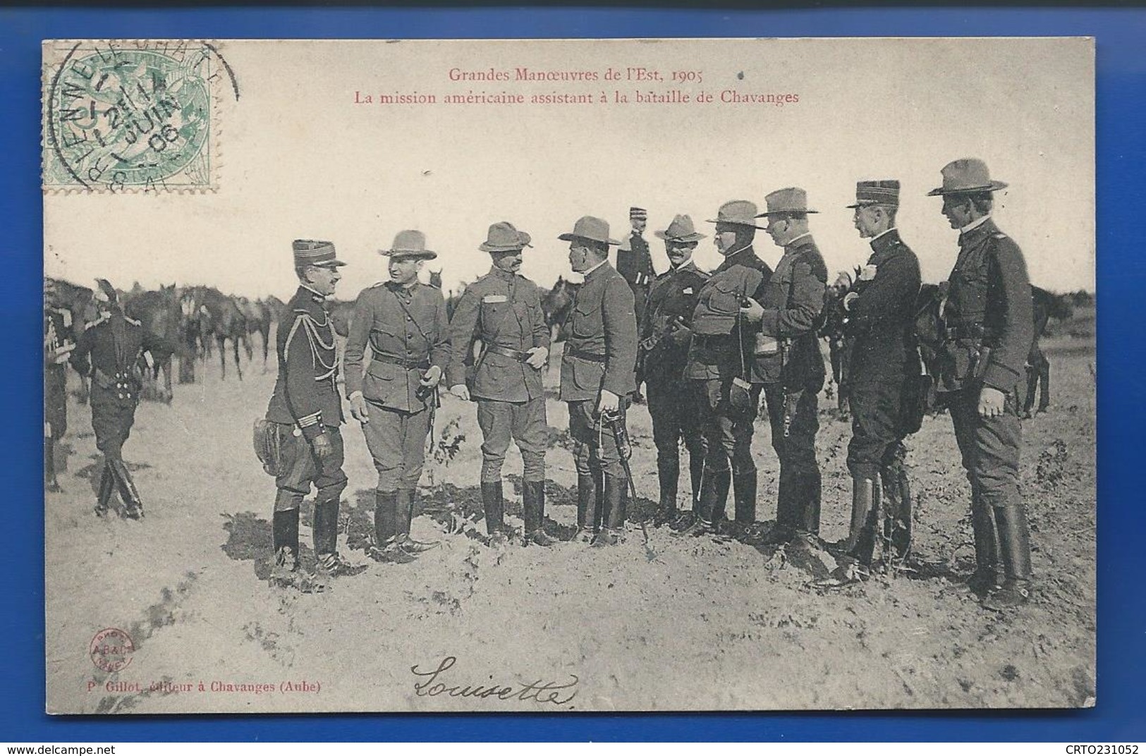 Délégation Américaine Assistant à La Bataille De Chavanges  Animées    écrite En 1906 - Manoeuvres