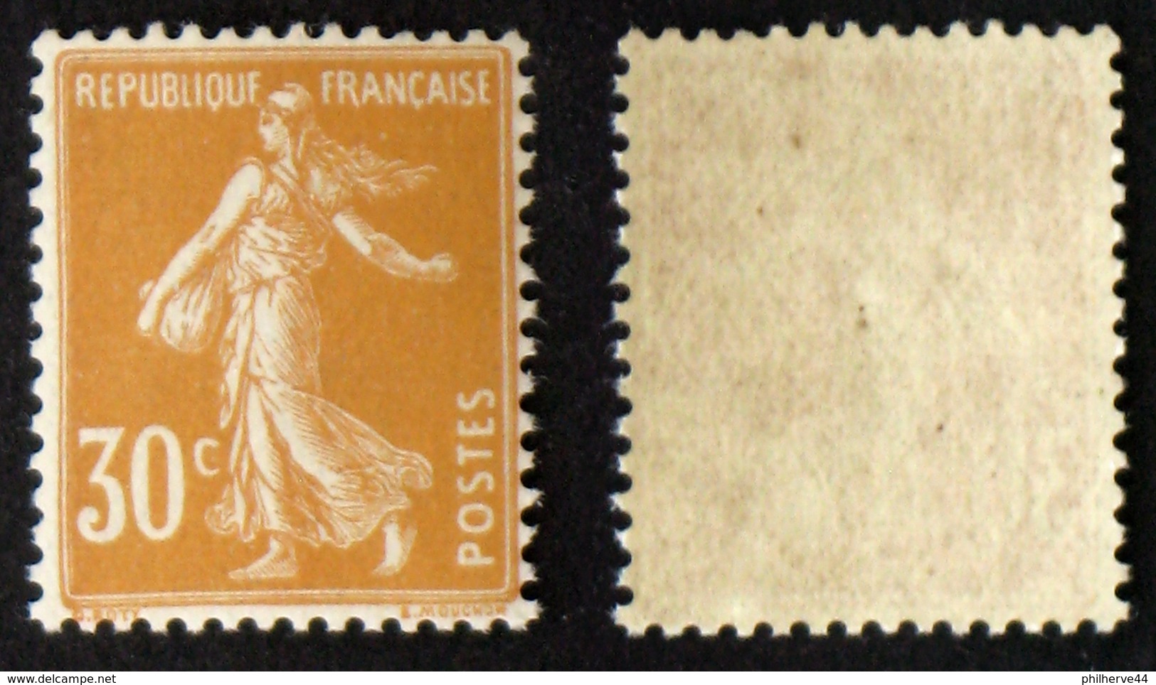 N° 141 30c Orange SEMEUSE TB Neuf N** Cote 55€ - 1906-38 Säerin, Untergrund Glatt