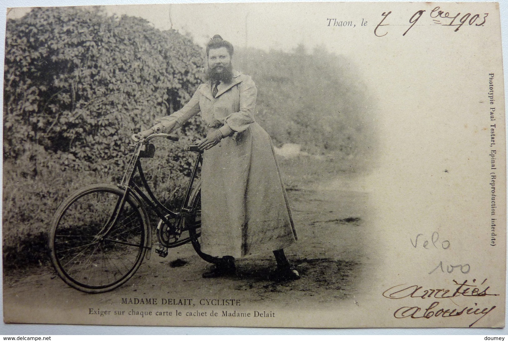 MADAME DELAIT CYCLISTE - THAON Les VOSGES - Donne Celebri