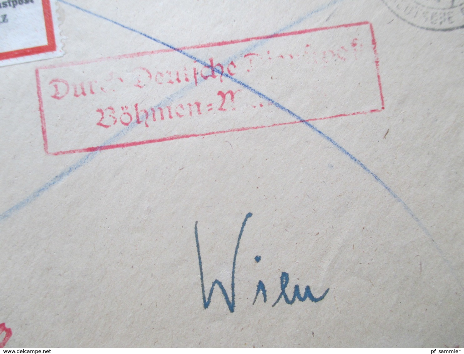 Böhmen Und Mähren 1943 Einschreiben Deutsche Dienstpost Olmütz An Das Wehrmeldeamt In Wien 10 Ostmark Feldpost 2.WK - Lettres & Documents