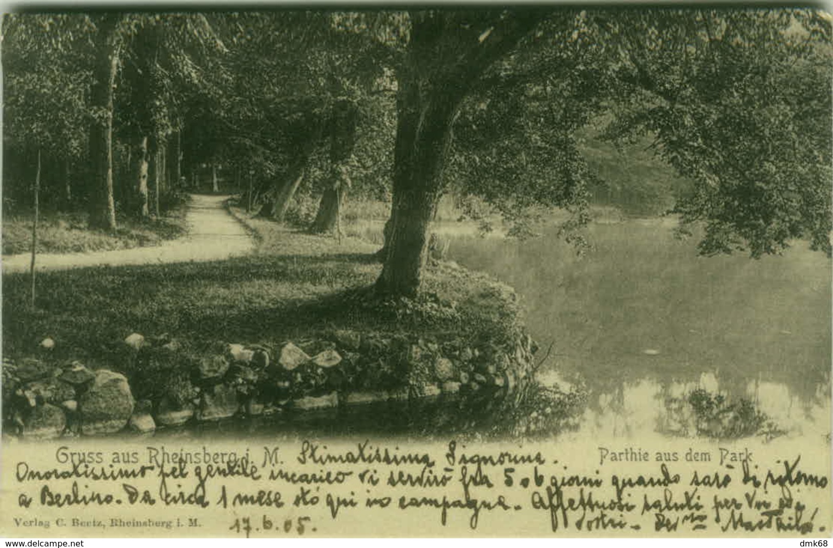 AK GERMANY - GRUSS AUS RHEINSBERG I. M. - PARTIE AUS DEM PARK - VERLAG C. BEETZ - 1900s (BG7995) - Rheinsberg