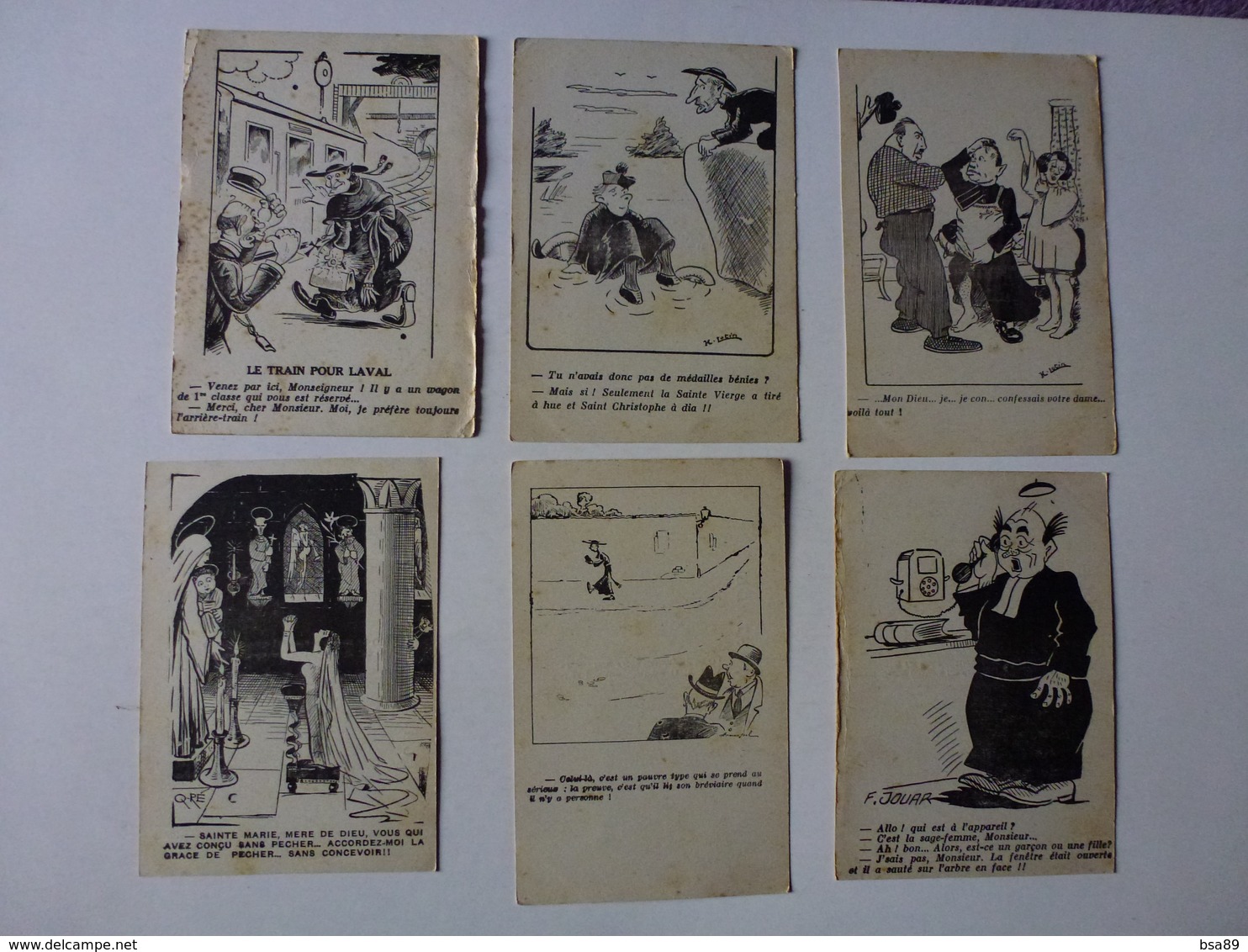 LOT DE 38 CPA HUMORISTIQUES SUR L'EGLISE, VOIR SCAN - 5 - 99 Postcards