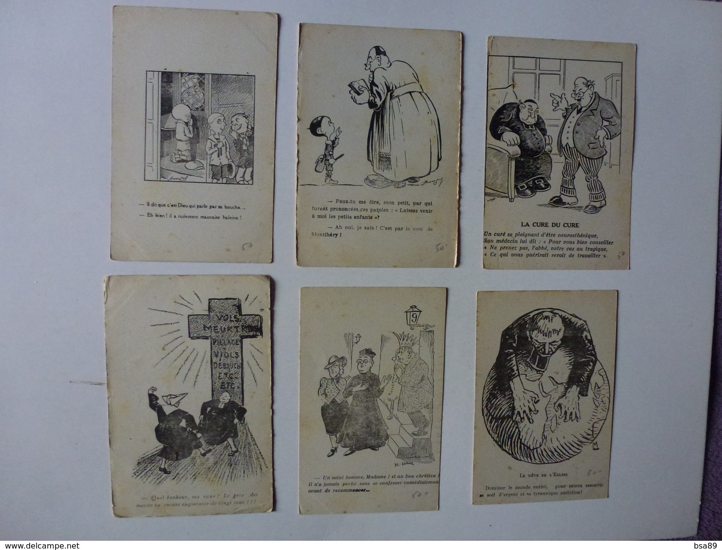 LOT DE 38 CPA HUMORISTIQUES SUR L'EGLISE, VOIR SCAN - 5 - 99 Postcards