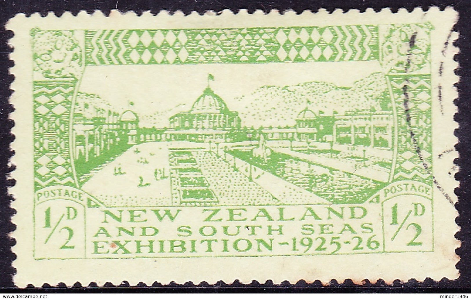 NEW ZEALAND 1925 ½d Yellow-Green/Green Dunedin Exhibition SG463 Used - Used Stamps