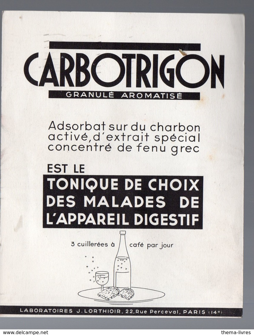 (sport: Aviron) Publicité Médicale CARBOTRIGON Illustré Paul, Ordner.1937 (PPP11693) - Advertising