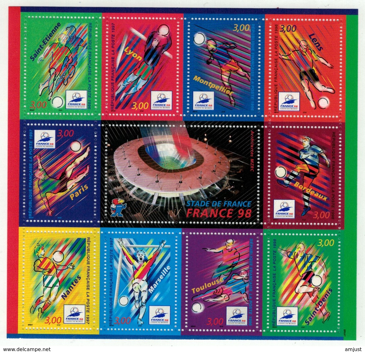 France // Blocs & Feuillet // 1998 // Football , France 98, Bloc-feuillet Neuf ** MNH No.19 - Mint/Hinged