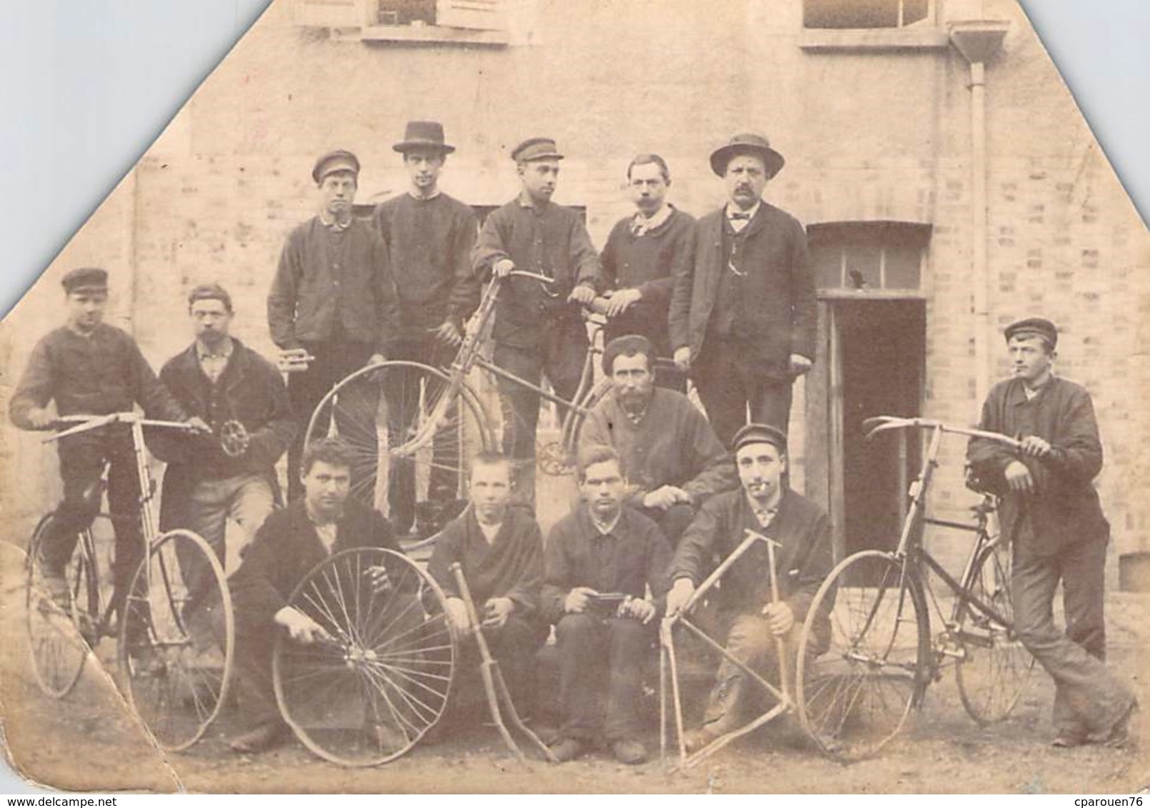 PHOTO ANCIENNE 19 EME OUVRIERS DE LA FABRIQUE DE CYCLES JEUBERT A SENS VELOS - Ciclismo