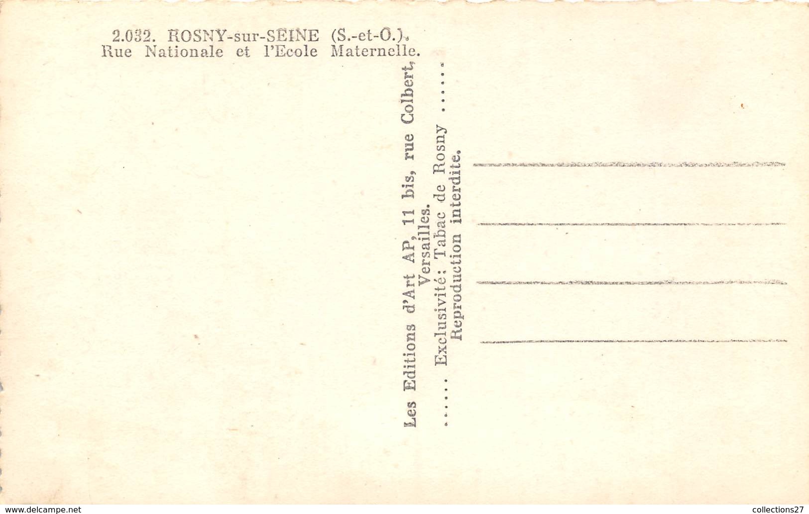 78-ROSNY-SUR-SEINE- RUE NATIONALE ET L'ECOLE MATERNELLE - Rosny Sur Seine