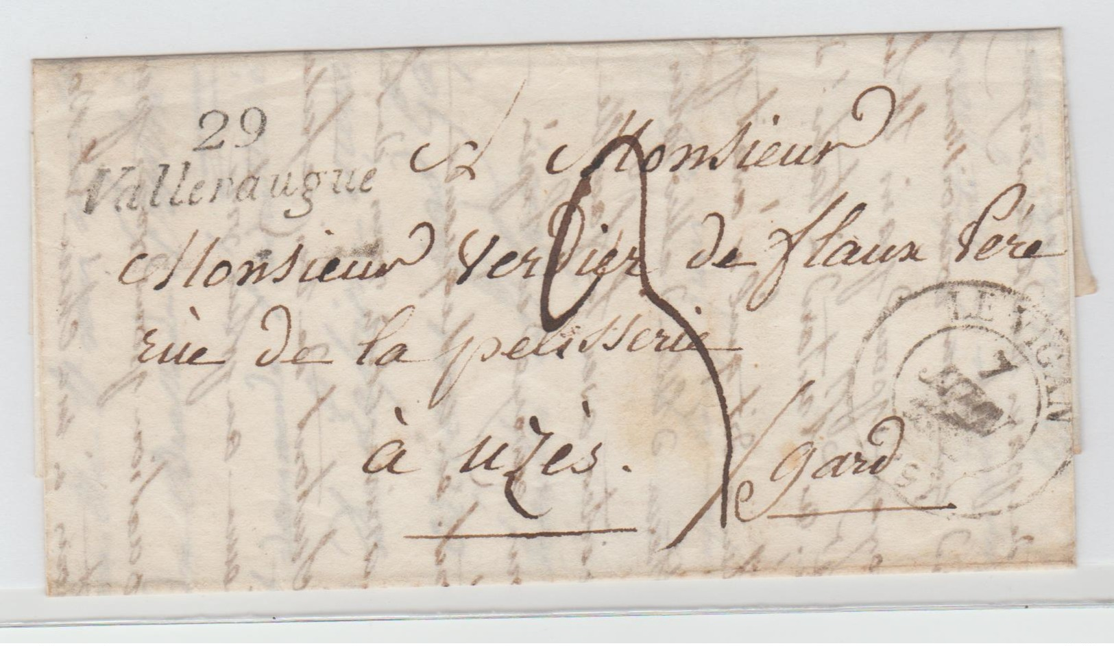 GARD - " 29 / Valleraugue " Cursive + LE VIGAN CàD 13 + TM 3 / LAC De 1832 Pour Uzès - 1801-1848: Précurseurs XIX