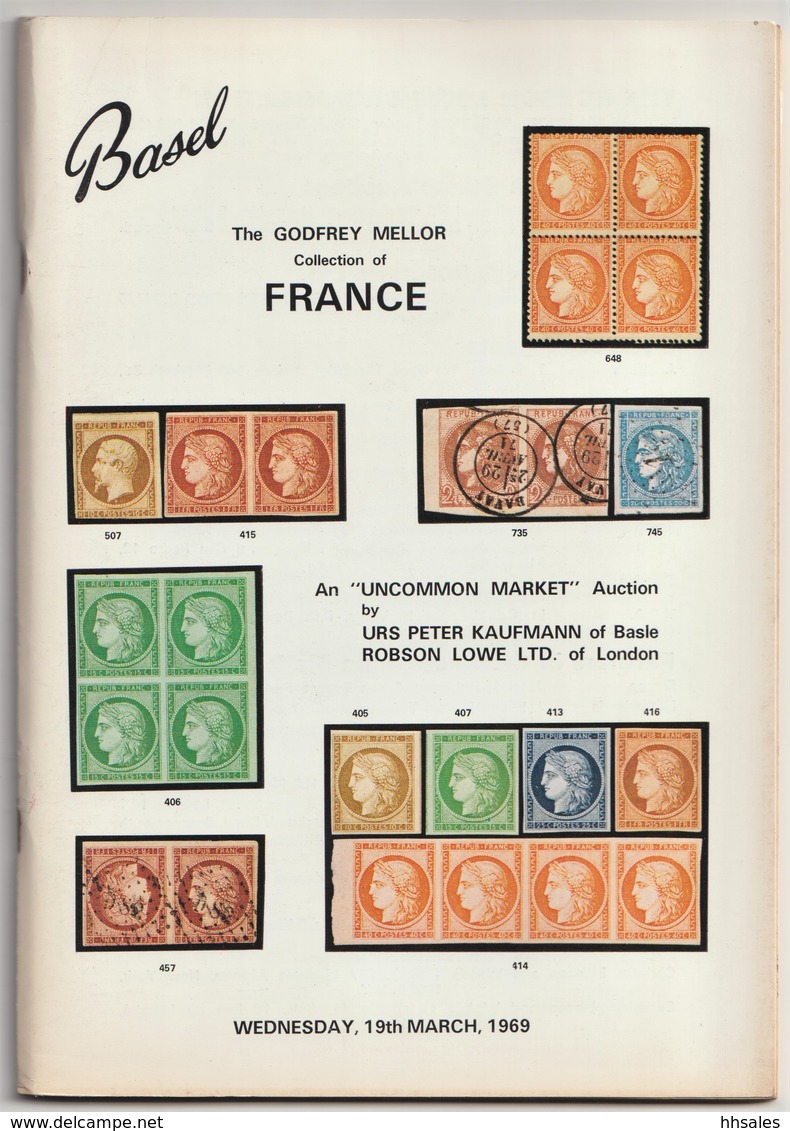 FRANCE, The Godfrey Mellor Collection, Superb Classic Stamps, Robson Lowe Auction Catalogue 1969 - Catalogues For Auction Houses