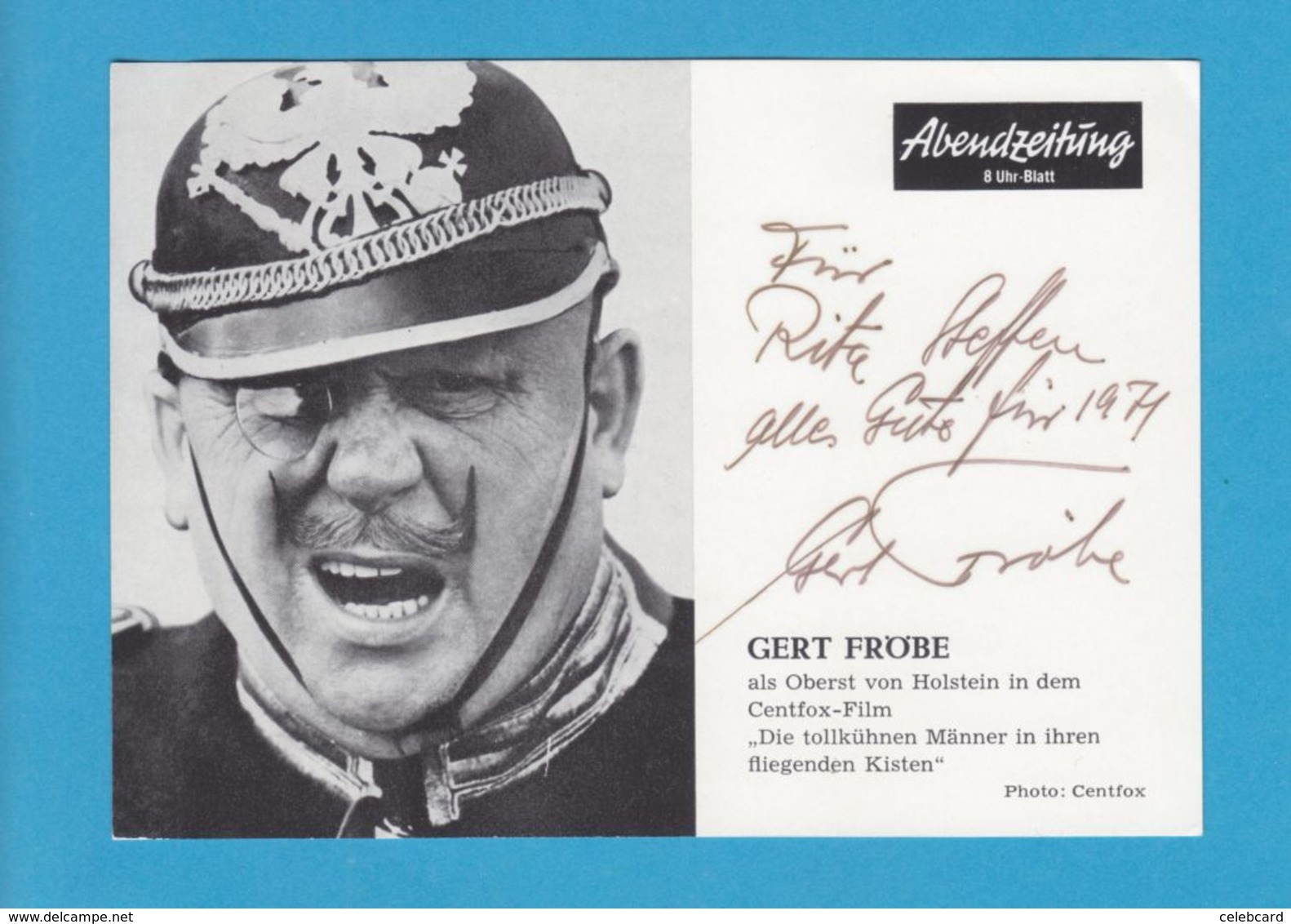 GERT FRÖBE Original Signed Photo AUTOGRAPHE / AUTOGRAMM  10/15 Cm - Otros & Sin Clasificación