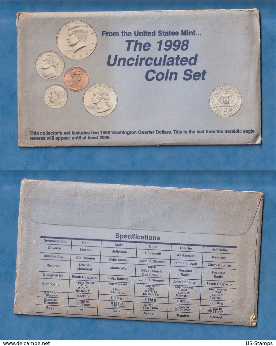 USA - The 1998 Uncirculated Coin Set - Mint Sets