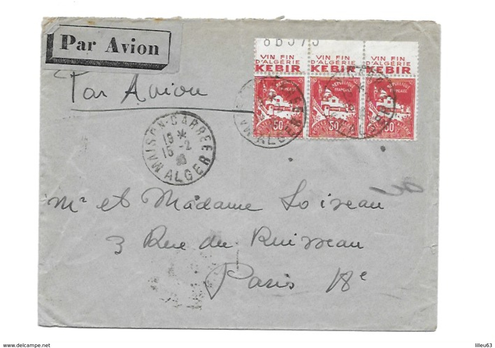 Algérie  Saida Timbres Carnet Pub Publicite Publicitaire Kleber  RARE Par Avion Mosquée   50c Alg79A-c3 1936 - Autres & Non Classés